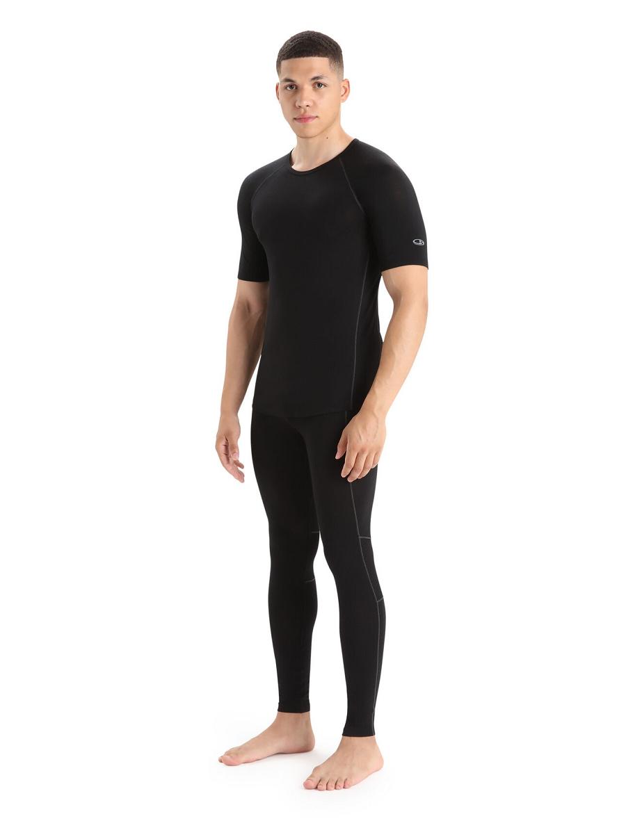 Base Layers Icebreaker BodyfitZone™ Merino 150 Zone Corta Sleeve Crewe Thermal Top Homme Noir | FR 1334ILHS